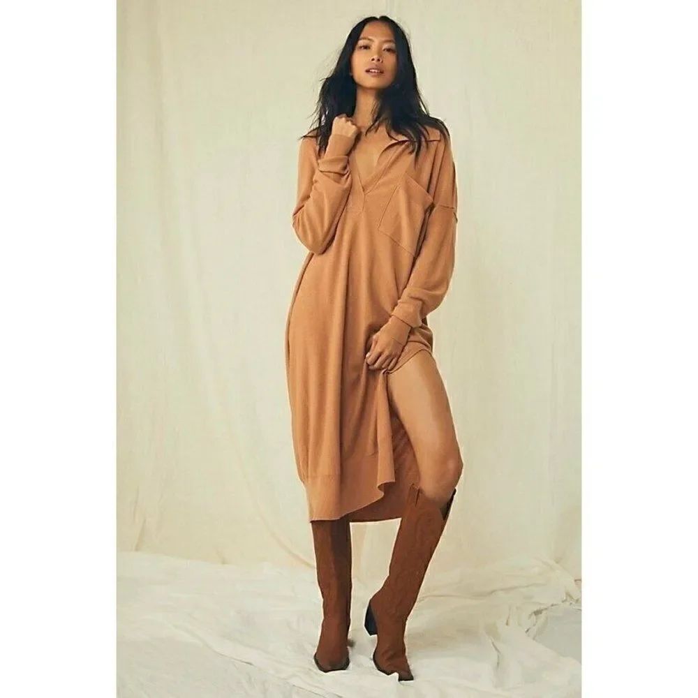 NWT WE THE FREE PEOPLE THE LUXE POLO SWEATER DRESS